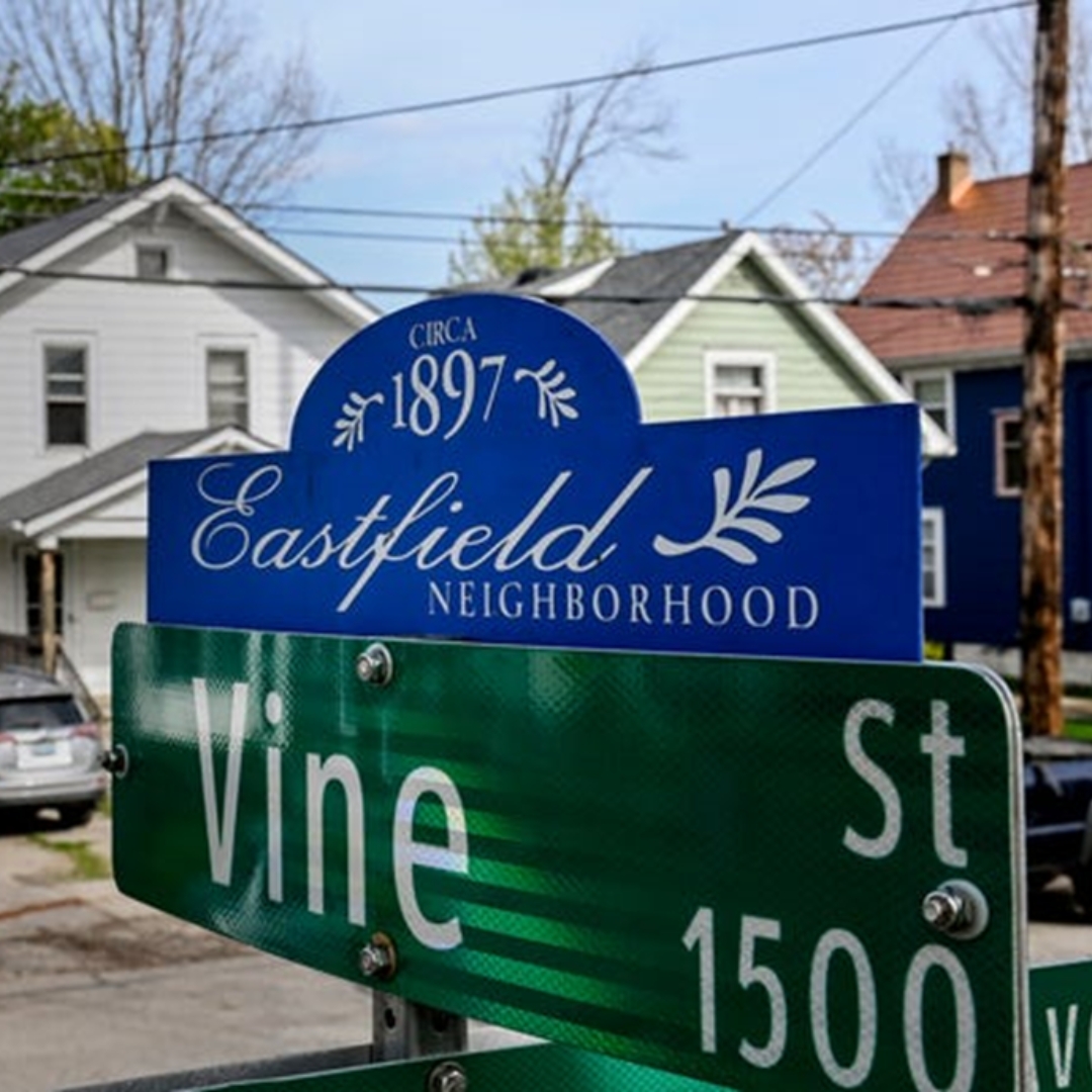 Eastfield Neighborhood street sign, the sight of Rebellia's House Blessing